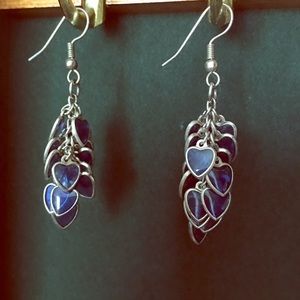 💙Blue heart dangle earrings💙